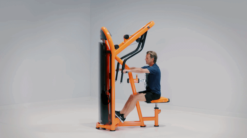 Seated row machine